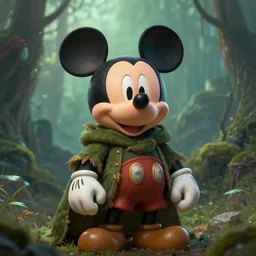 a portrait of mickey mouse as a fantasy druid, art by charlie bowater, thomas river and artgerm, wlop, cryengine, lumion render, 8 k realistic hyper detailed, digital painting, artstation, concept art, ray tracing, realistic shaded