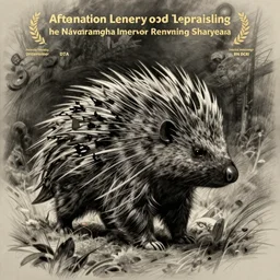 a superhero porcupine, sketch