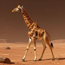 a half robot jiraffe walking on mars, trending on artstation, art by greg manchess, guangjian, detailed digital art, artstation hd