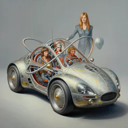 painting atomic car, ultra realistic, wide angle, intricate details, highly detailed, retrofuturist!!! by bruce bethke and william gibson and bruce sterling and pat cadigan