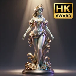 baroque vaporwave statue, trending on art station, 4k UHD, 8k, painting illustration, high detail, rendered in unreal engine, 3d render, god rays, volumetric lighting, award winning, photorealistic