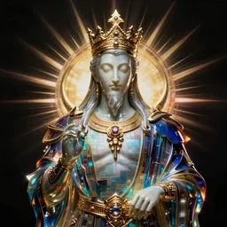 ( ( god king of ai art ) ), neuromancy, rene lalique, highly detailded,, by william - adolphe bouguerea, ( ( mutually assured digital destruction ) ) by gustav klimpt, cpu gpu wafer, glitch art