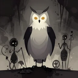 court of owls, pixiv fanbox, dramatic lighting, maximalist desaturated muted color palette, splatter paint, pixar and disney concept, graphic novel by fiona staples and dustin nguyen, peter elson alan bean wangechi mutu, clean cel shaded vector art, trending on artstation