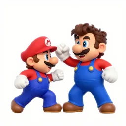 harry styles fighting mario, nintendo 6 4 graphics, simple 3 d