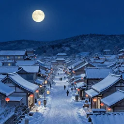 chinese town in winter moonnight by hiramatsu reiji and masayasu uchida