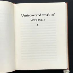 the first page of undiscovered work of mark twain, 4 k,