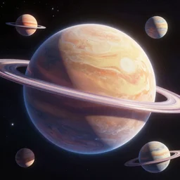planet pluto in the univerce , vapourwave , smooth planets