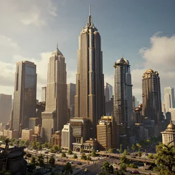 8 k hd detailed octane render of a steampunk city skyline