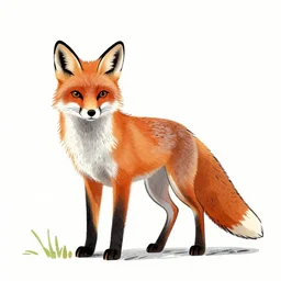 a drawing of a fox