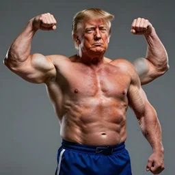 Donald Trump as a body builder, digital art, 8k, UHD