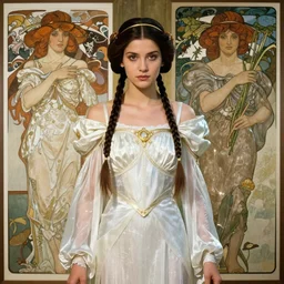 princess leia organa, art by ilya kuvshinov, artgerm, alphonse mucha, and Greg Rutkowski
