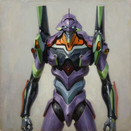 evangelion mecha, john mcneill whistler, oil on canvas, portrait, detailed, 8 k, n - 8