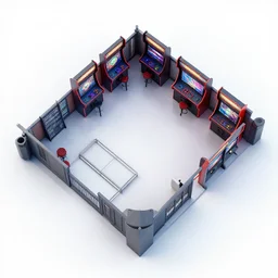 Floorplan for a video arcade, 4k, high details, sharp