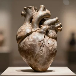 heart scuplture, photographic, realistic, hd, bokeh