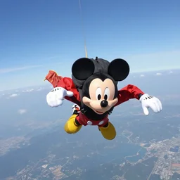 mickey mouse skydiving