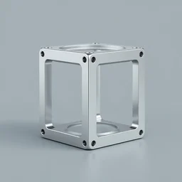 piece of soma cube, simple, silver steel, trending on behance, keyshot 1 1