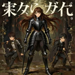 baroque oil painting japanese light novel cover illustration lotr anime key visual full body action shot | young girl black military crusader armour long flowing brown hair | gapmoe kuudere moody lighting bokeh | trending pixiv fanbox | by greg rutkowski makoto shinkai takashi takeuchi studio ghibli