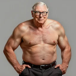 portrait of charlie munger posing ultra realistic illustration, a hulking herculean gigachad, bulging muscles, intricate, highly detailed, digital painting, artstation, radiant light, caustics, war hero, concept art, smooth, sharp focus, by gaston bussiere, bayard wu, giger, maxim verehin