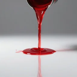 red light pours in from the opening above and is reflected on the white floor below
