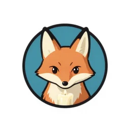 a vector logo of a fox with candle head by studio ghibli