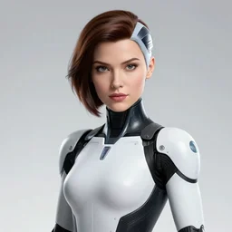 a portrait of a single female android, by MARVEL comics and Sandra Chevrier, 4k