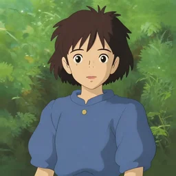 A decent young girl portrait by Studio Ghibli.