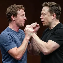 mark zuckerburg getting sucker punched by elon musk, realistic, cinematic, 4k