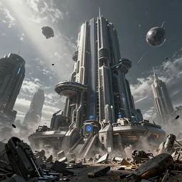 an epic photobashing of a epic cyberpunk military building, alien civilization, futuristic, hyper - realist, post apocalypse, nuclear war, daylight, god's ray, interstellar, atlantica, soviet, by beeple and fvckrender and visualdon, trending on cgsociety, scifi, blockbuster, cg, vfx, concept art, riot cinematic, bio hazard, zdislaw beksin