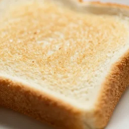 an extreme close up of a piece of toast, 80mm macro lens