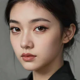 portrait painting o f a 2 5 - year - old japanese woman ， double - fold eyelids ， long eyelashes ， unreal render cinematic lighting art 1 9 2 0 period drama by bussiere rutkowski andreas rocha