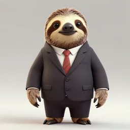 A sloth wearing a suit in GTA V. 3D Render