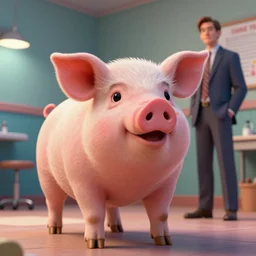 pig in a psych ward, beautiful colors, by greg rutkowski and thomas kinkade, trending on artstation, 3 d render octane