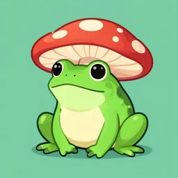 aesthetic mushroom frog, stylized