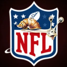 snail in the style of NFL logo, epic, imposing, strong, bold