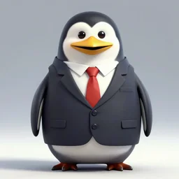 A penguin wearing a suit in GTA V. 3D Render