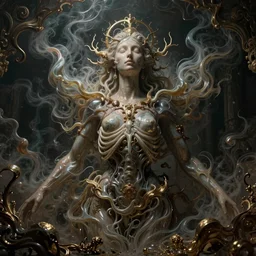 symbolism, chaos , consciousness, illusion , beautiful, organism, divine, static, fluid , breathe, void , abyss , cinematic lighting , cinematic mood, very detailed, 8k, high resolution, photorealism, wide angle, cinematic atmosphere, elaborate, highly detailed, ornate, shiny, dramatic lighting, realistic,octane render, by Gustave Doré, by Millais
