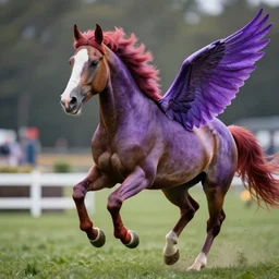 action shot from a distance of 2 0 m of a appaloosa horse which has has graceful periwinkle color wings, saturated colored mane. the horse is at a steeplechase event, professional, high quality, 4 k, dof, bokeh, action, dramatic lighting, photorealistic, detailed, hq, digital art