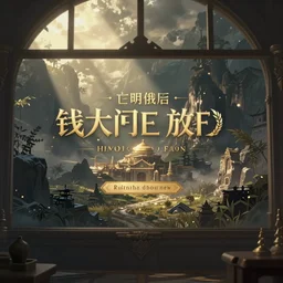 concept art of main menu loading screen background, with a close - up window, for chinese russian fantasy mmorpg, by a freelance artist, artstation, behance