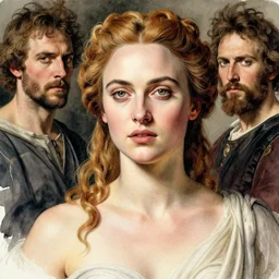 masterpiece contrite conundrum, beautiful Helen of Troy/Diane Kruger, by Edgar Maxence and Caravaggio and Michael Whelan and Caravaggio artistic, watercolor, intricate drawing, light brazen, realistic fantasy, extremely detailed and beautiful aesthetic face, establishing shot, 8k resolution, dramatic lighting