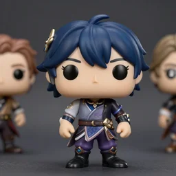 anime funko pop, genshin, hyperrealistic, toy, highly detailed, sharp focus