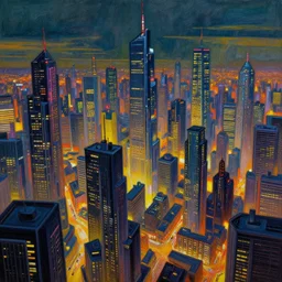 cyberpunk city, highly detailed, painting by otto dix and greg rutkowski, 8 k