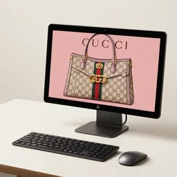 a computer in the style of gucci