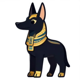 a cute anubis god, digital art, iconic icon, 2 d vector logo, cartoon