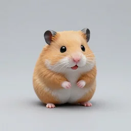 80mm resin detailed miniature of cute fluffy hamster, Product Introduction Photos, 4K, Full body, simple background, subsurface scattering