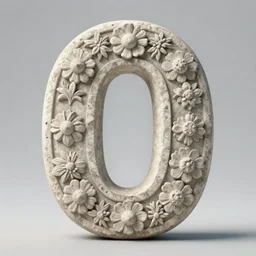 stone number zero sculpted with floral motifs by bernini trending on artstation