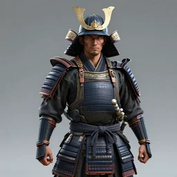realistic portrait of atomic samurai, 4 k, trending on artstation, 3 d render