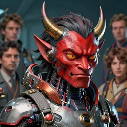 a portrait of a futuristic japanese devil animal illustrated by miyazaki by karol bak, james jean, tom bagshaw, rococo, sharp focus, trending on artstation, cinematic lighting, hyper realism, octane render, 8 k, hyper detailed, vivid, ultra detailed, highly detailed