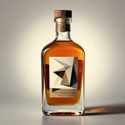 whiskey bottle cubism