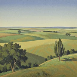 A detailed matte painting of a landscape by Moebius