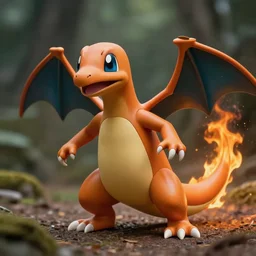 real life charmander with, realistic, animal photography, photoshop image manipulation, unstylized, lizzard, reptile photography, fire